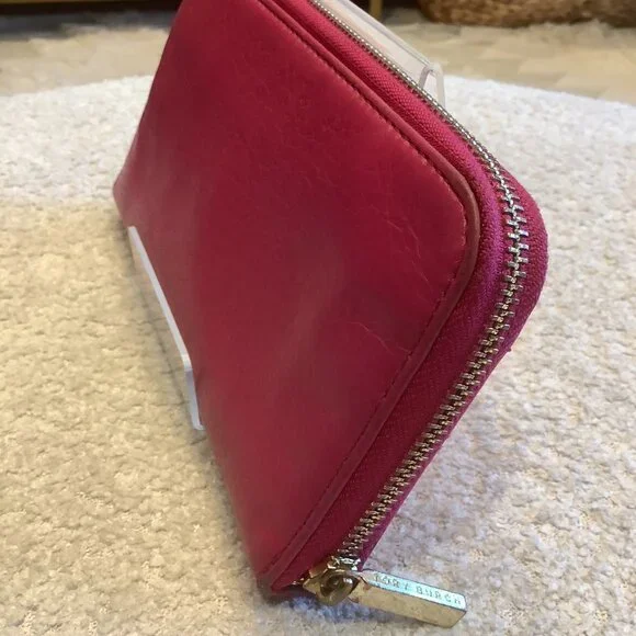 Beautiful Pink Tory Burch Zip Around Wallet - Picture 3 of 8